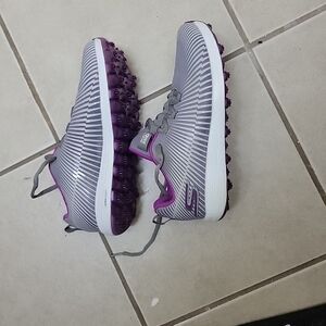 Skechers Women's Gray and Purple Athletic Shoes